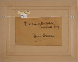 Gregoire Boonzaier; Pandokkies en Twee Toilette, Crossroads, Kaap ( Cottages and Two Toilets, Crossroads, Cape)