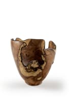 Rodney Band; Wild olive bowl with African blackwood inlay and copper button detailing