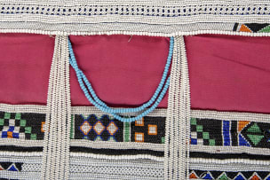 Unrecorded Artist, amaNgwane peoples; amaNgwane 'isibheklane' pink beaded wedding cape