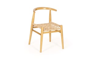 Vogel Design; Set of four Vogel 'Nguni' ash wood and cord dining chairs, South Africa, 2006