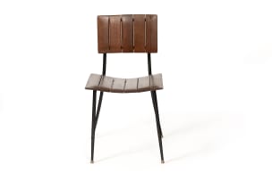 D.S. Vorster; Set of six D.S. Vorster mahogany dining chairs, South Africa, mid-20th century