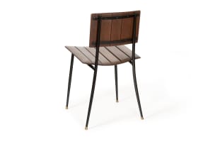 D.S. Vorster; Set of six D.S. Vorster mahogany dining chairs, South Africa, mid-20th century