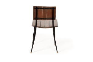 D.S. Vorster; Set of six D.S. Vorster mahogany dining chairs, South Africa, mid-20th century