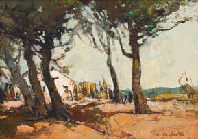 Titta Fasciotti; Landscape with Trees and Cottage
