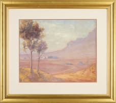 Edward Roworth; Landscape with Cape Dutch Houses in the Distance