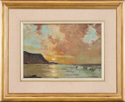 Walter Gilbert Wiles; Beach Scene with Knysna Heads