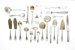A part set of silver French silver flatware, c.1838-present