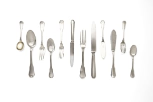 A part set of silver French silver flatware, c.1838-present