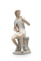 'Tennis Player Boy' porcelain figure, designed by Vincente Martinez, Spain