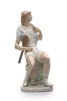 'Tennis Player Boy' porcelain figure, designed by Vincente Martinez, Spain