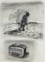 William Kentridge; Untitled Drawing for Mango Groove Music Video (Child in a Landscape and Radio)