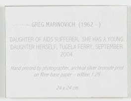 Greg Marinovich; Daughter of Aids Sufferer, She has a Young Daughter Herself, Tugela Ferry