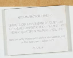 Greg Marinovich; Ubaba, Leader and Descendants of the Founder of the Nazareth Baptist Church – Shembe – at the Headquarters in KwaMashu, KZN