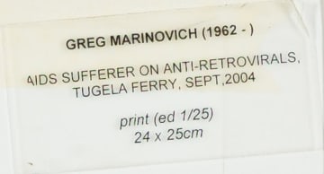 Greg Marinovich; Aids Sufferer Who is on Anti-retrovirals, Tugela Ferry, KZN