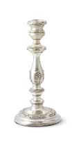 A silver plated three-light candelabra, 20th century