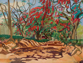 Betsy Fordyce; Lane with Trees in Bloom