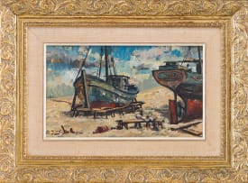 Otto Klar; Harbor Scene