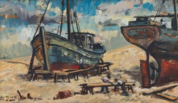 Otto Klar; Harbor Scene