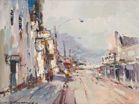Wessel Marais; Street Scene with Figures