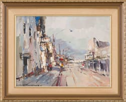 Wessel Marais; Street Scene with Figures