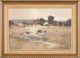 Mel Brigg; Field with Flowers and Farm House
