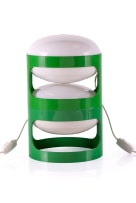 Cesare 'Joe' Colombo; Pair of 'KD 27' green ABS plastic desk lamps for Kartell, Italy