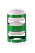 Cesare 'Joe' Colombo; Pair of 'KD 27' green ABS plastic desk lamps for Kartell, Italy