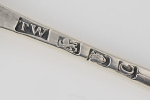 Two George III silver berry spoons, Hester Bateman and Thomas Wallis I, London, 1774 and 1778
