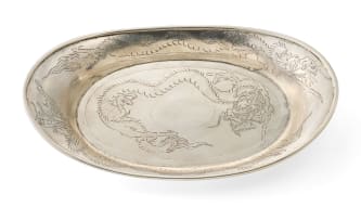A Chinese Export silver dish, c.1890-1930