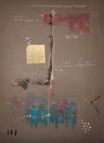 Samson Mnisi; Untitled (Composition in Pink, Blue and Gold)