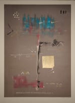 Samson Mnisi; Untitled (Composition in Pink, Blue and Gold)