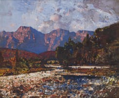 Robert Gwelo Goodman; Landscape with River and Distant Mountains