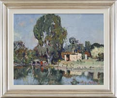 Terence McCaw; Landscape with Dam and Windmill