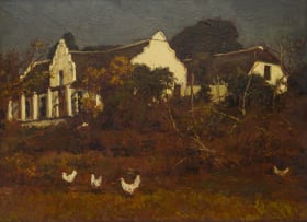 Edward Roworth; Cape Dutch House with Chickens