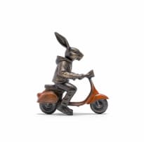 Carol Cauldwell; Rabbit on an Orange Vespa