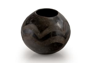 Unrecorded artist; Ukhamba (Traditional isiZulu Vessel) with incised wave design