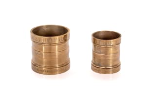 Two Imperial brass measures, Potter, Poultry, London