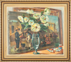 Adelio Zagni Zeelie; Vase of Flowers on a Window Sill