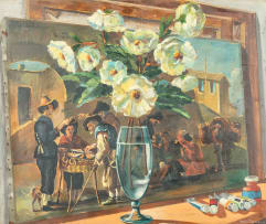 Adelio Zagni Zeelie; Vase of Flowers on a Window Sill