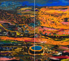 Robert Brooks; Landscape with Reservoir, diptych