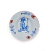 Hylton Nel; Plate with cat and flower motifs