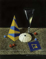 Michael Vincent Murphy; Still Life with Glass, Cherries and Sea Anemone Shell