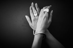 Georg Jensen and Ibe Dahlquist; Georg Jensen modernist bangle, model 189, Ibe Dahlquist, Denmark, c.1970s