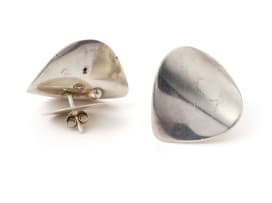 Georg Jensen; Pair of Georg Jensen silver modernist earrings, model 131, Nanna Ditzel, Denmark, c.1970