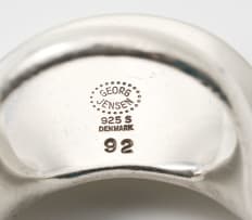 Georg Jensen; Georg Jensen modernist ring, model 92, Nanna Ditzel, Denmark, c.1970