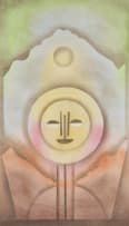 Dan (Daniel) Matshidiso; Abstract Figure in Yellow with Sphere