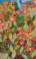 Keiskamma Art Project; Sunbird amongst Flowers and Leaves