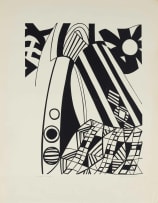 Gerrit Hilhorst; Untitled (Composition with Flags and Surfboards)