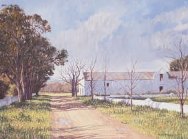 Paddy Starling; Cape Dutch Building along a Road
