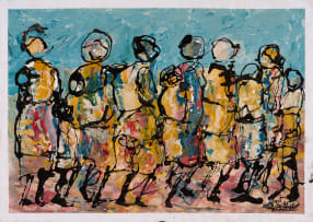 Solly (Solomon) Sekhaolelo; Group of Figures with Pots II